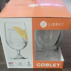 Libbey 16 Ounce Occasions Classic Goblet Glass, Clear, 4-Piece
